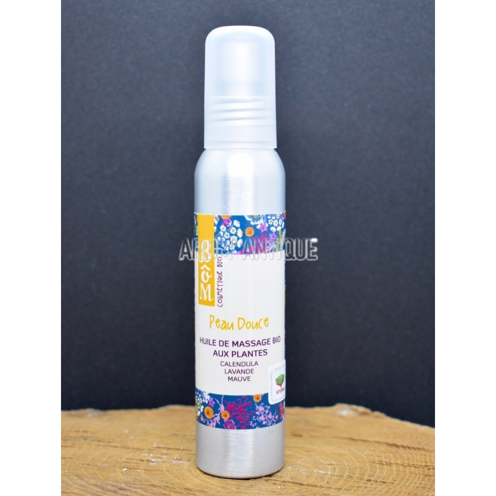Huile de massage bio, peaux douces