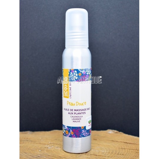 Huile de massage bio, peaux douces