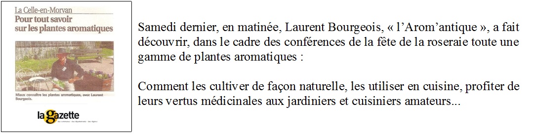 conférence sur les plantes aromatiques