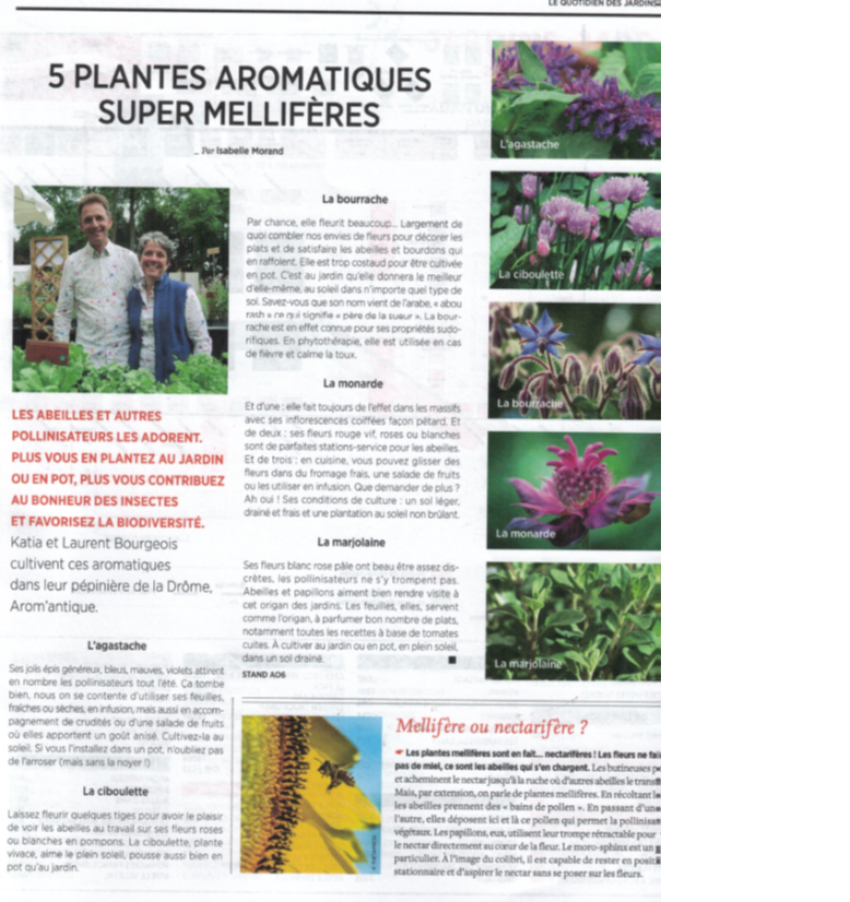 article de presse, le quotidien des jardins