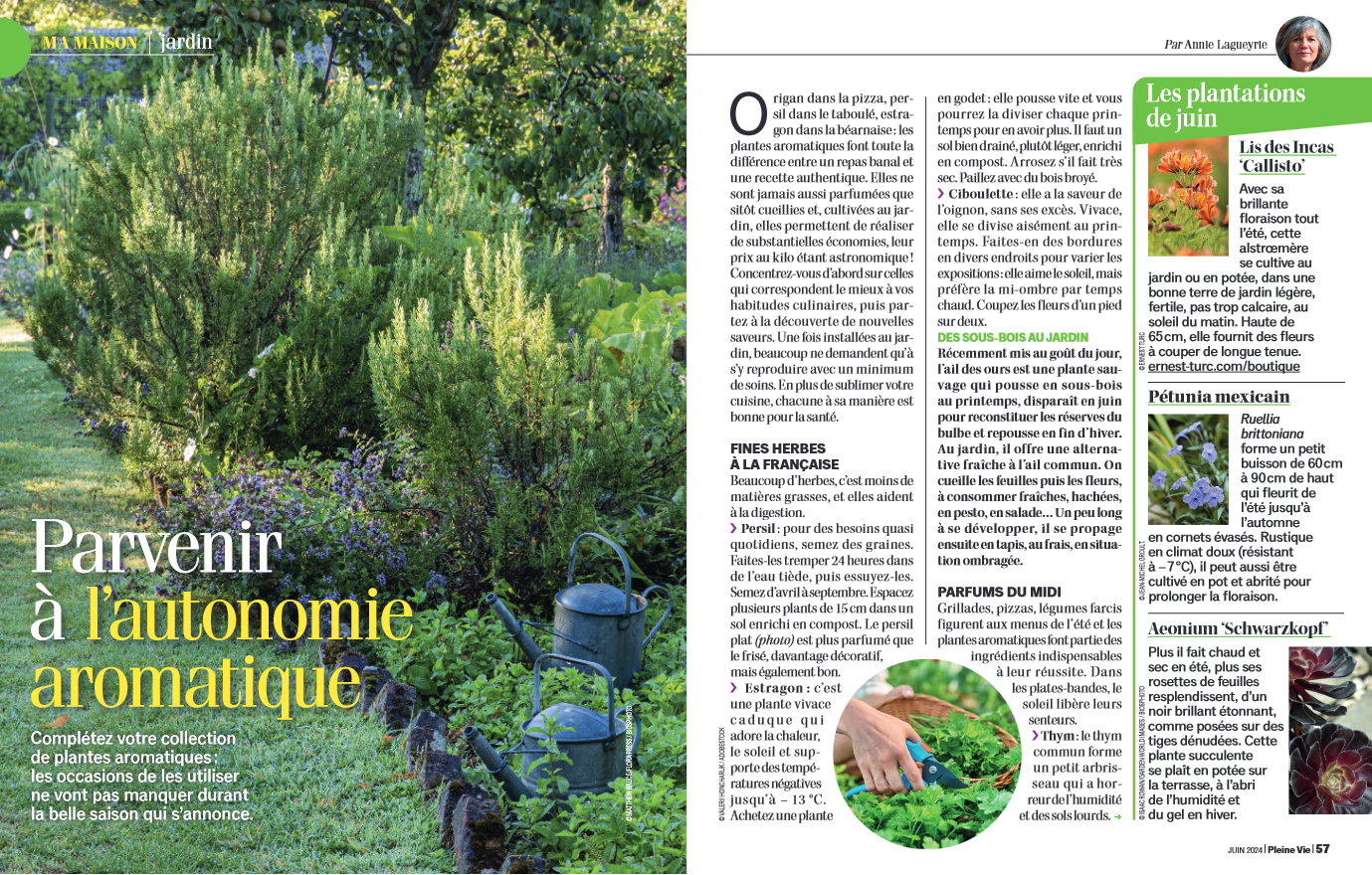 Pleine vie, article sur l'autonomie aromatique