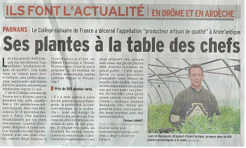 Article Le Dauphiné libéré sur Arom'antique