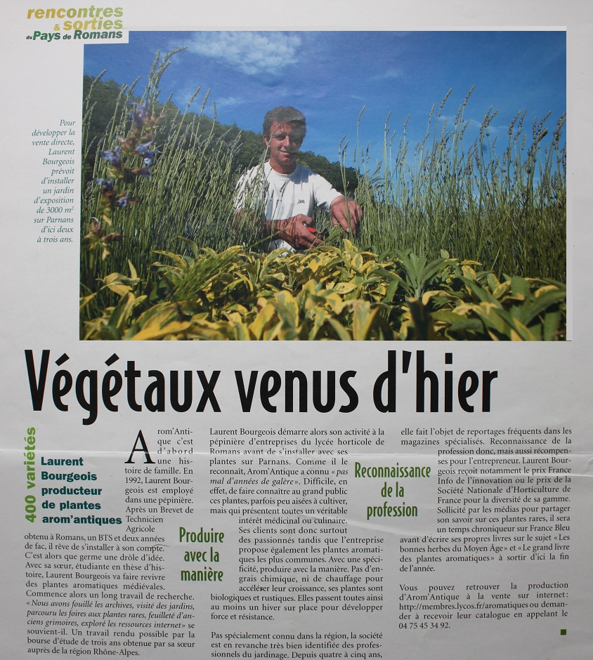 article sur les végétaux venus d'hier